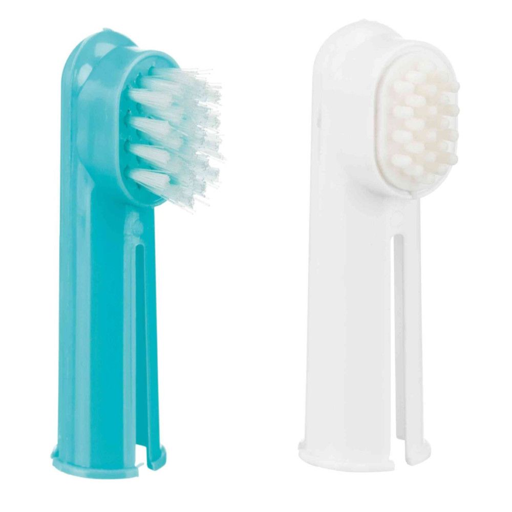 Set de 2 brosses à dents 6 cm pour chien ou chat