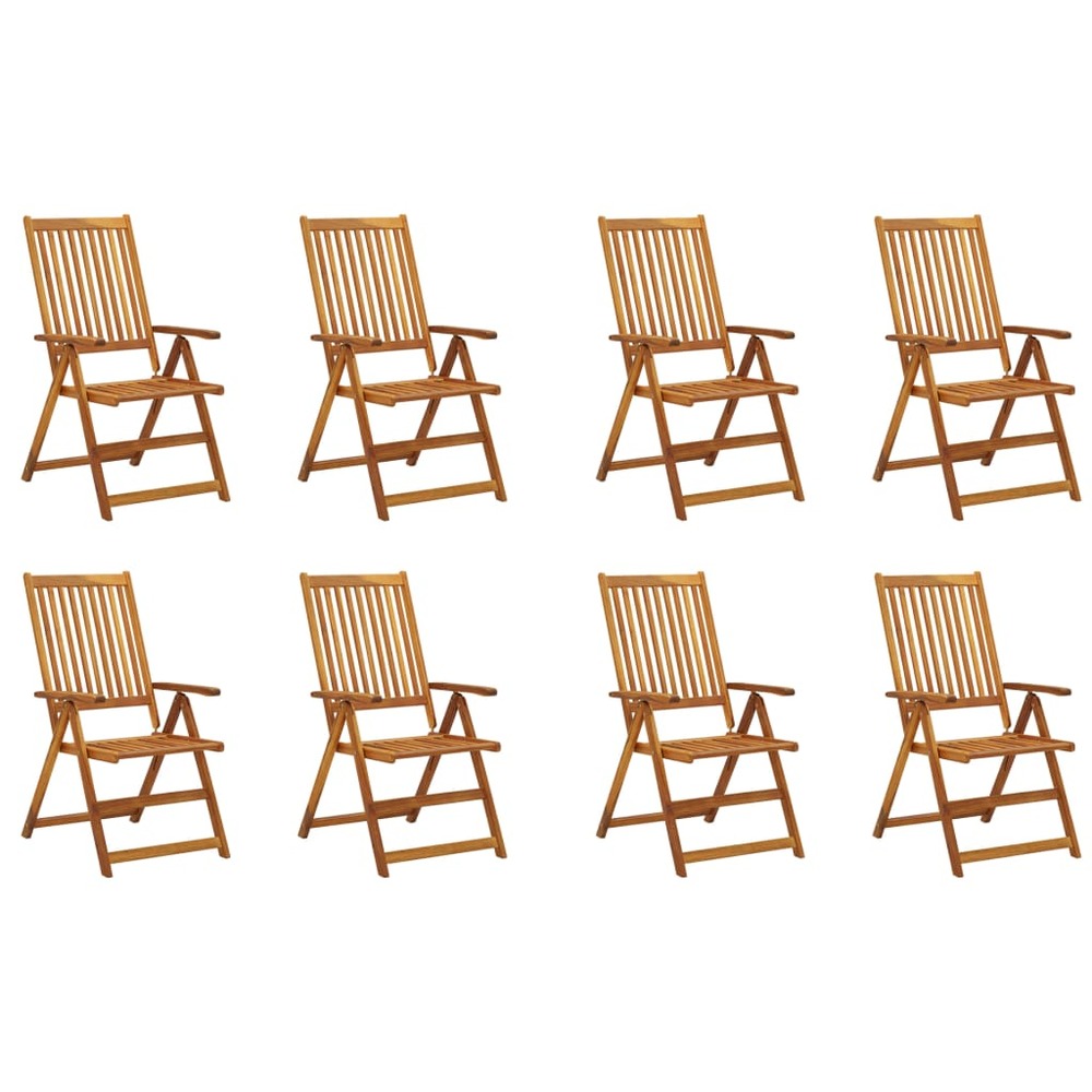 Chaises pliables de jardin avec coussins lot de 8 bois d'acacia