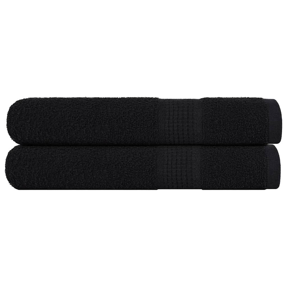 Serviettes de sauna frogn 2 pcs noir 80x200 cm 360 g/m²