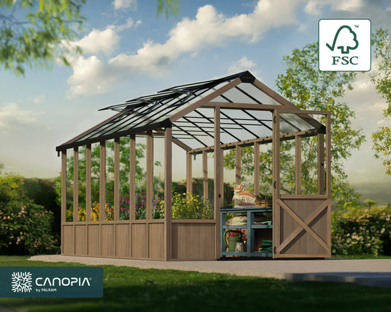 Canopia natura 12m² - kit de serre en bois de cèdre