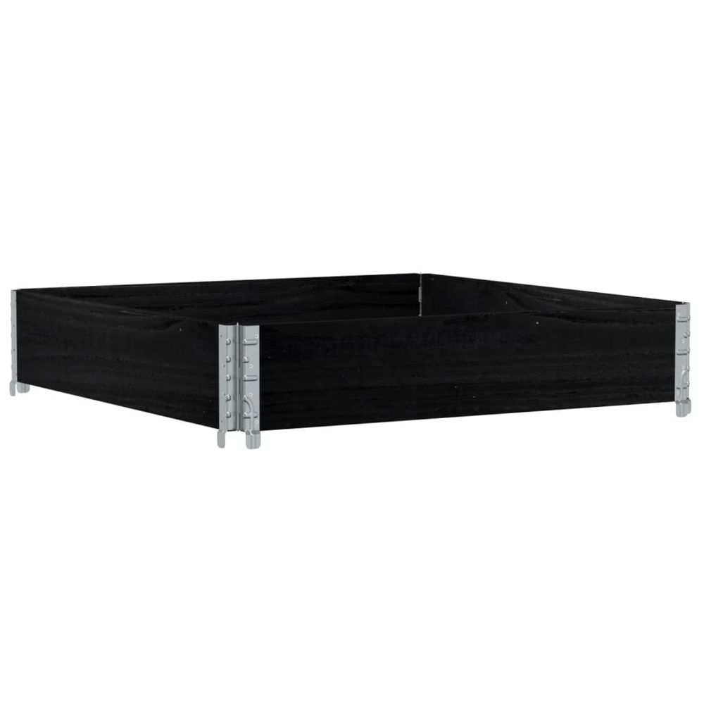 Jardinière d'extérieur noir 100x100 cm bois massif de pin