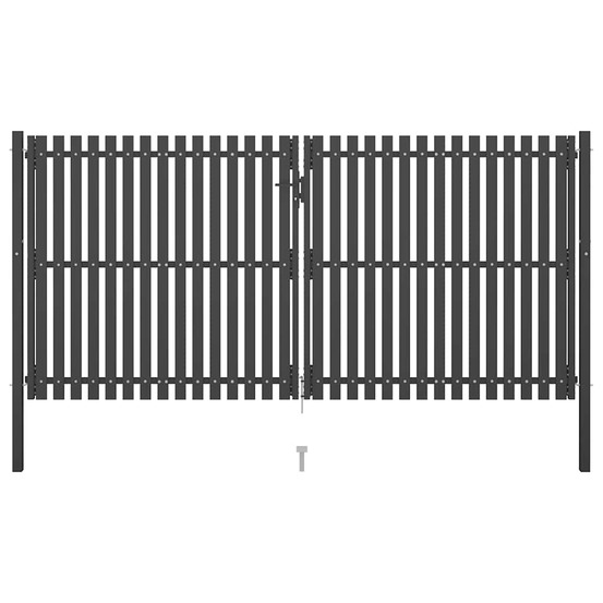 Portail de clôture de jardin acier 4x2,25 m anthracite