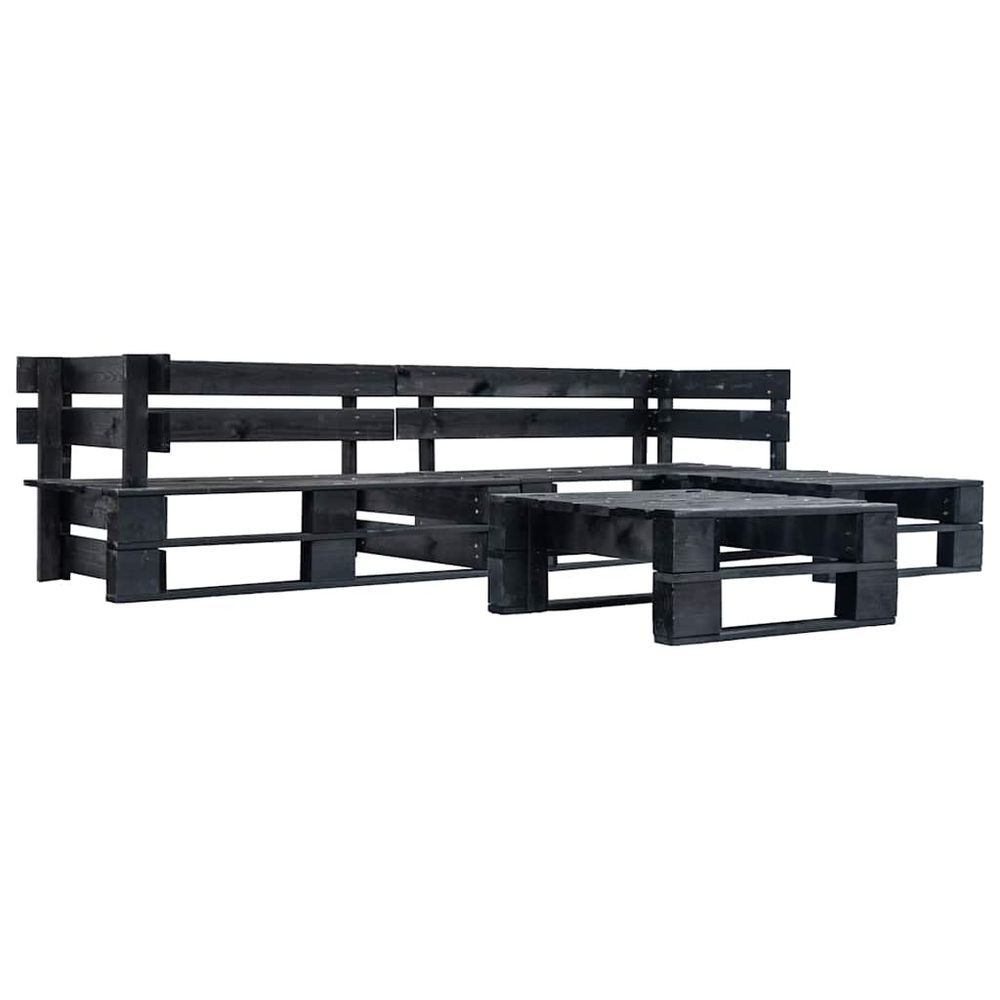 Canapés de jardin palette 4 pcs noir bois