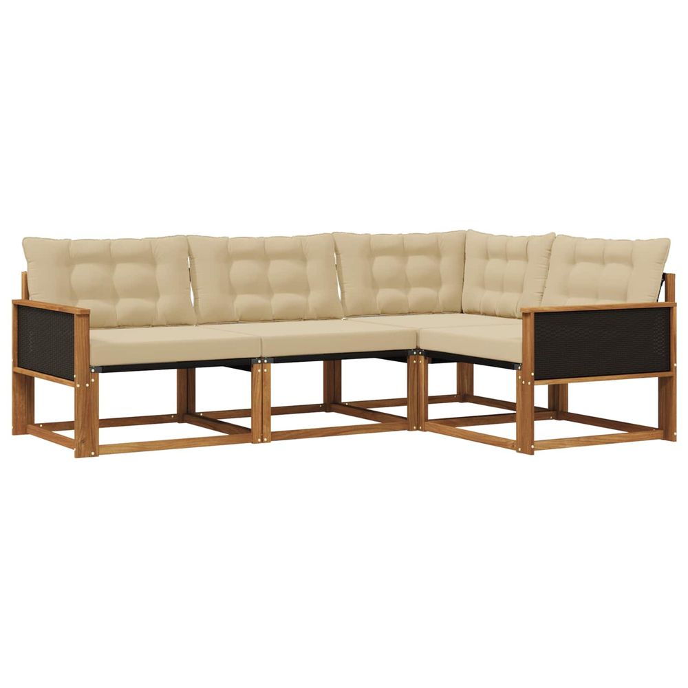 Ensemble de canapés d'extérieur 4 pc naturel et beige