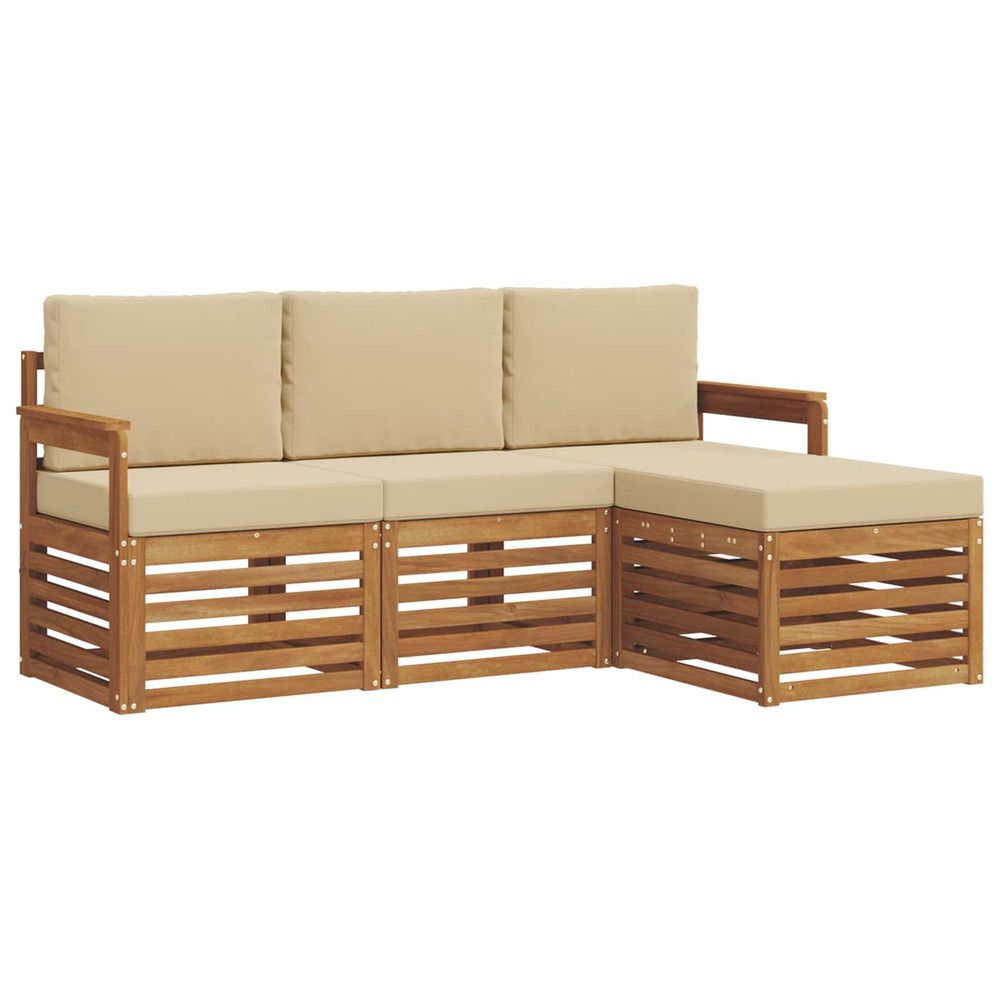 Ensemble de canapés d'extérieur 4 pc naturel et beige