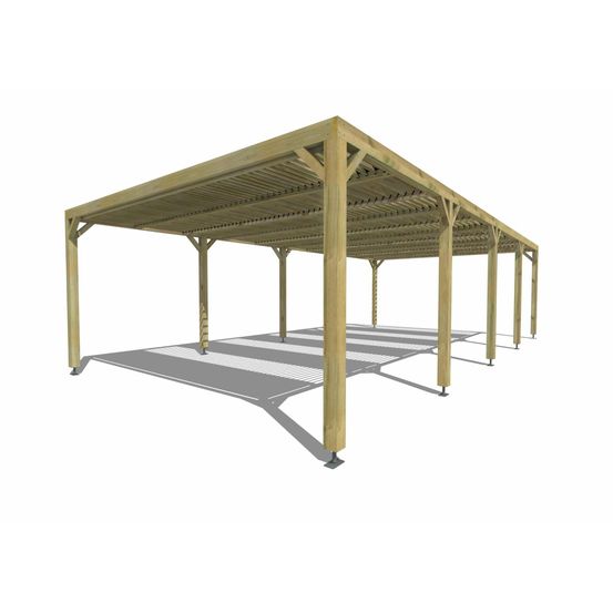 Pergola bois • 10m x 5m • indépendante • sens profondeur • lames orientables bioclimatiques incluses • livraison comprise
