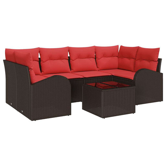 Ensemble de canapé de jardin marron 55 x 55 x 37 cm polyrotin