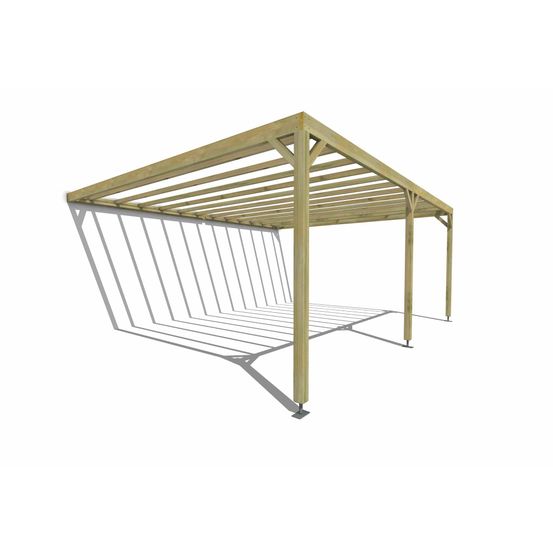 Pergola bois • 6m x 5m • adossée • sens profondeur • livraison comprise