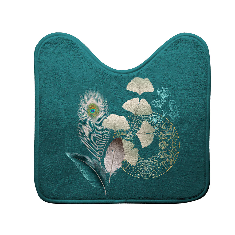 Tapis contour de wc ginko blue