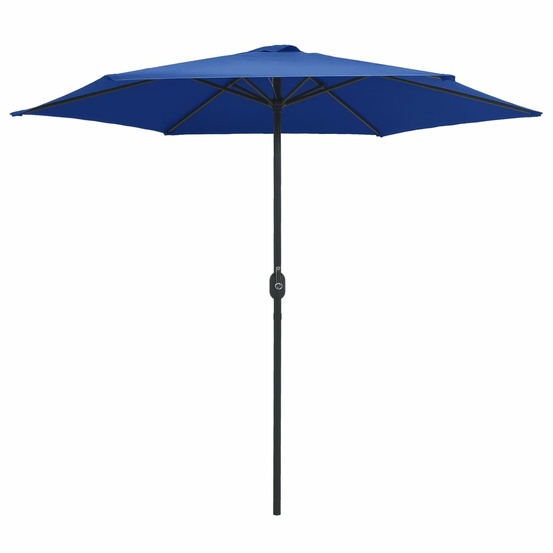 Parasol de jardin et mât en aluminium 270x246 cm bleu azuré
