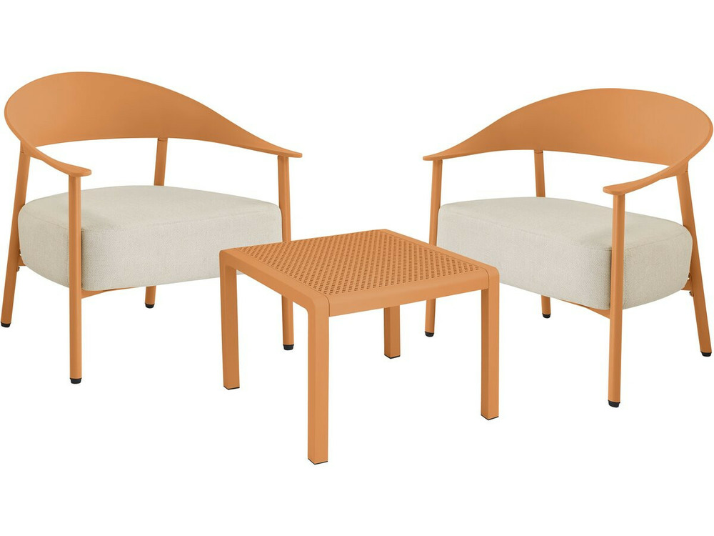 Salon de jardin en métal et plastique 