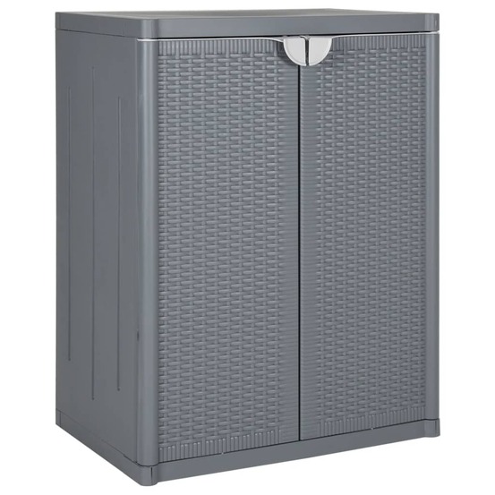 Armoire de rangement de jardin gris 65x45x88 cm pp rotin