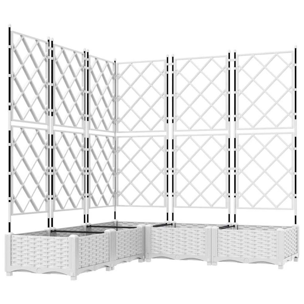 Cache-pot de jardin 5 pc blanc 120 x 120 x 125,5 cm pp