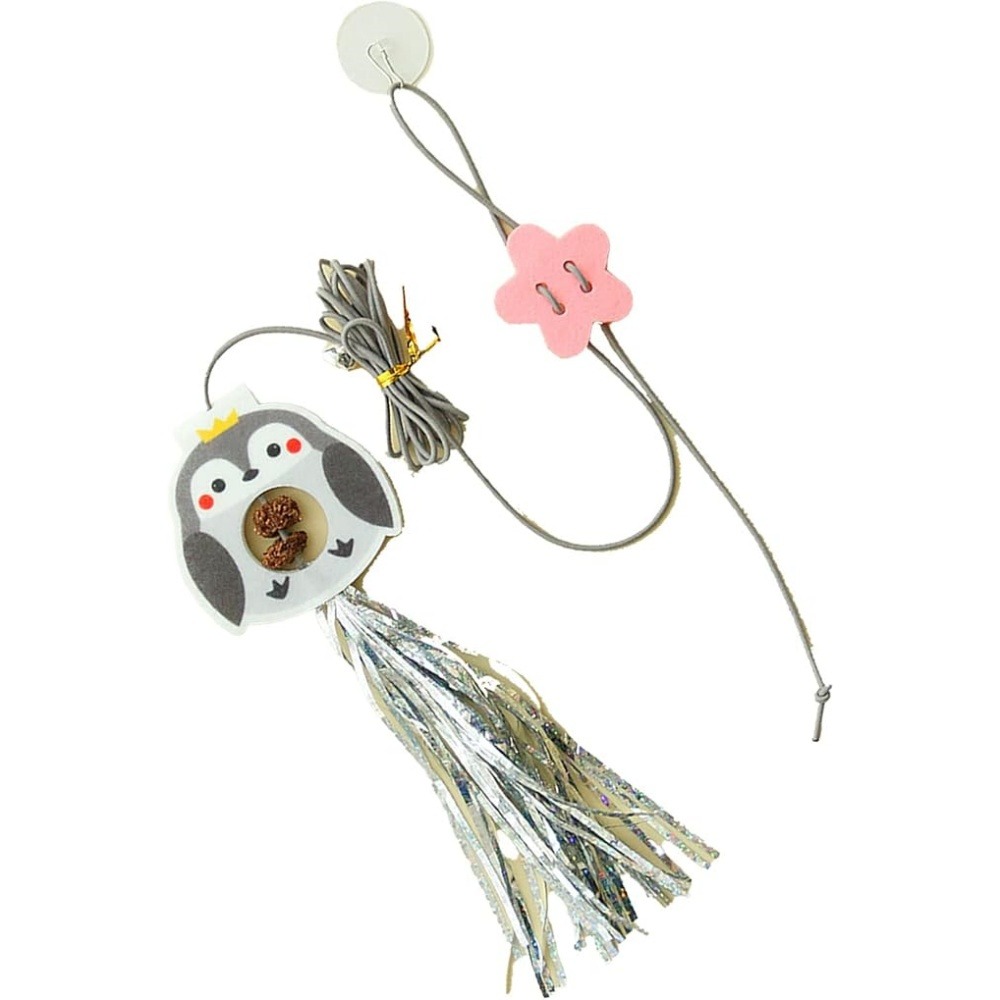 Jouet de chat suspendu rebondissant catnip intérieur(petit pingouin)