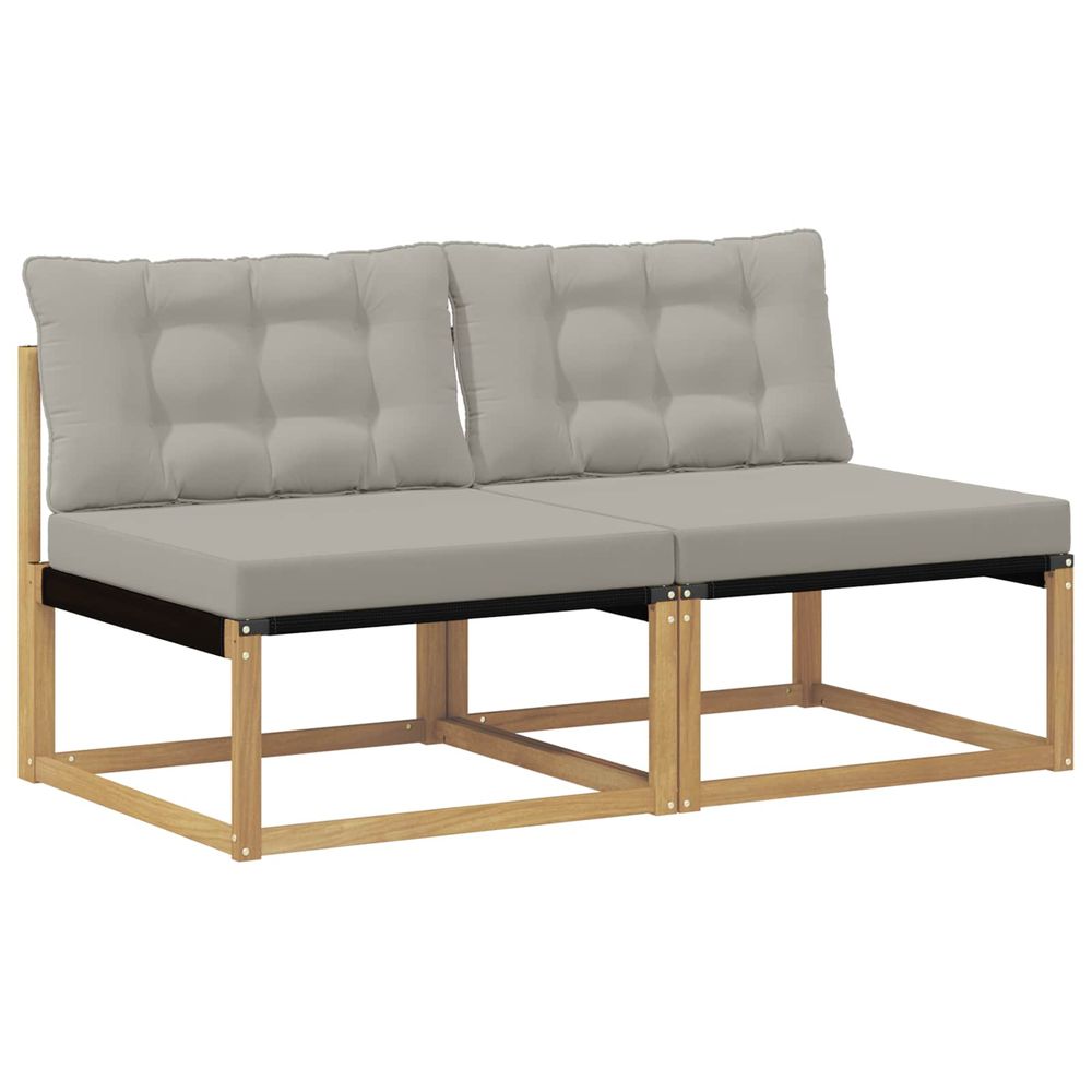 Sofa de milieu extérieur bois d'acacia massif blanc