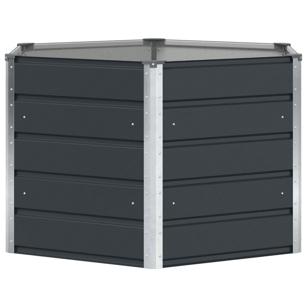 Jardinière anthracite 129 x 129 x 75 cm acier
