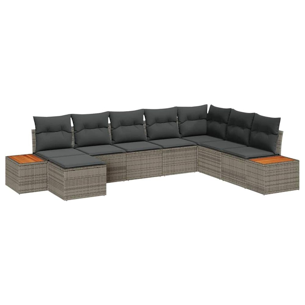 Ensemble de canapé de jardin 9 pc 8-nombre de places gris