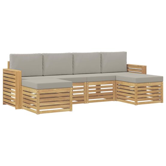 Ensemble de canapés d'extérieur 6 pc blanc et gris clair