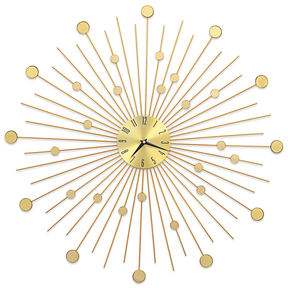 Horloge murale métal 70 cm doré