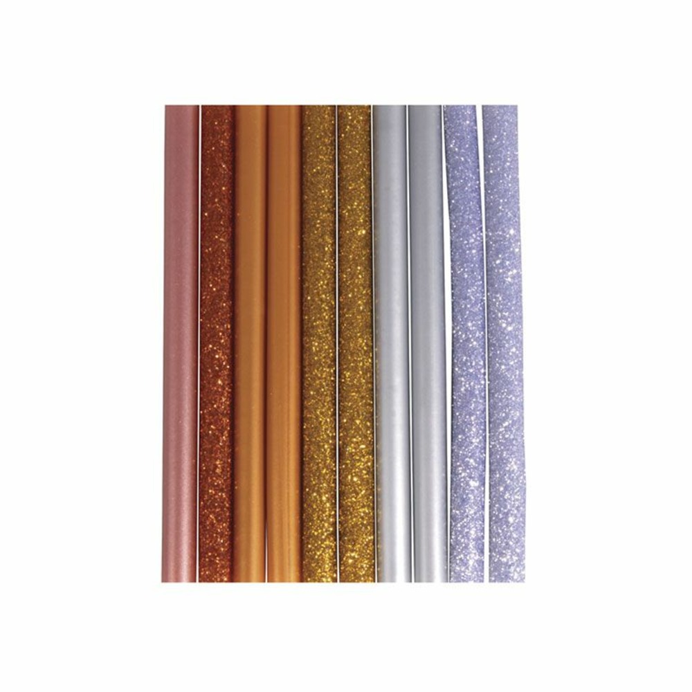 10 bâtonnets de colle à paillettes pour pistolet à colle 10 x 0,7 cm - argenté-doré