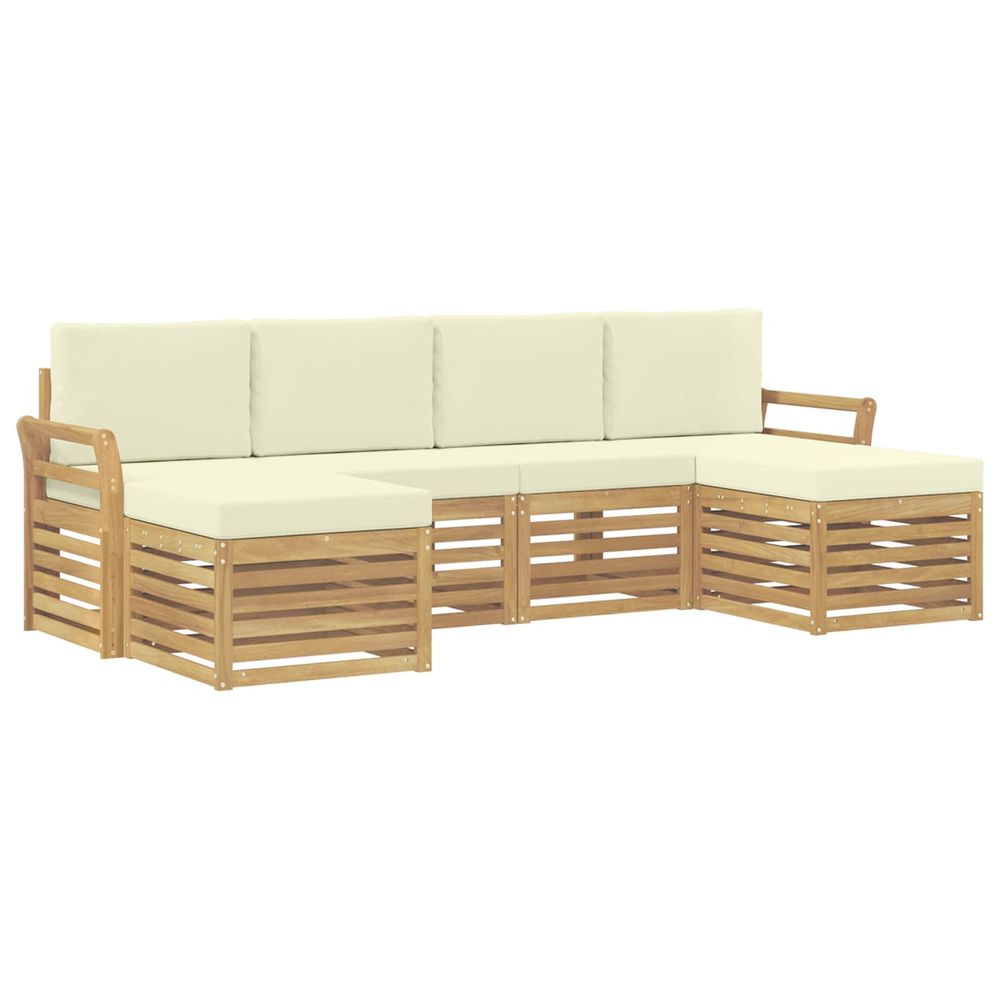 Ensemble de canapés d'extérieur 6 pc blanc et crème polyester