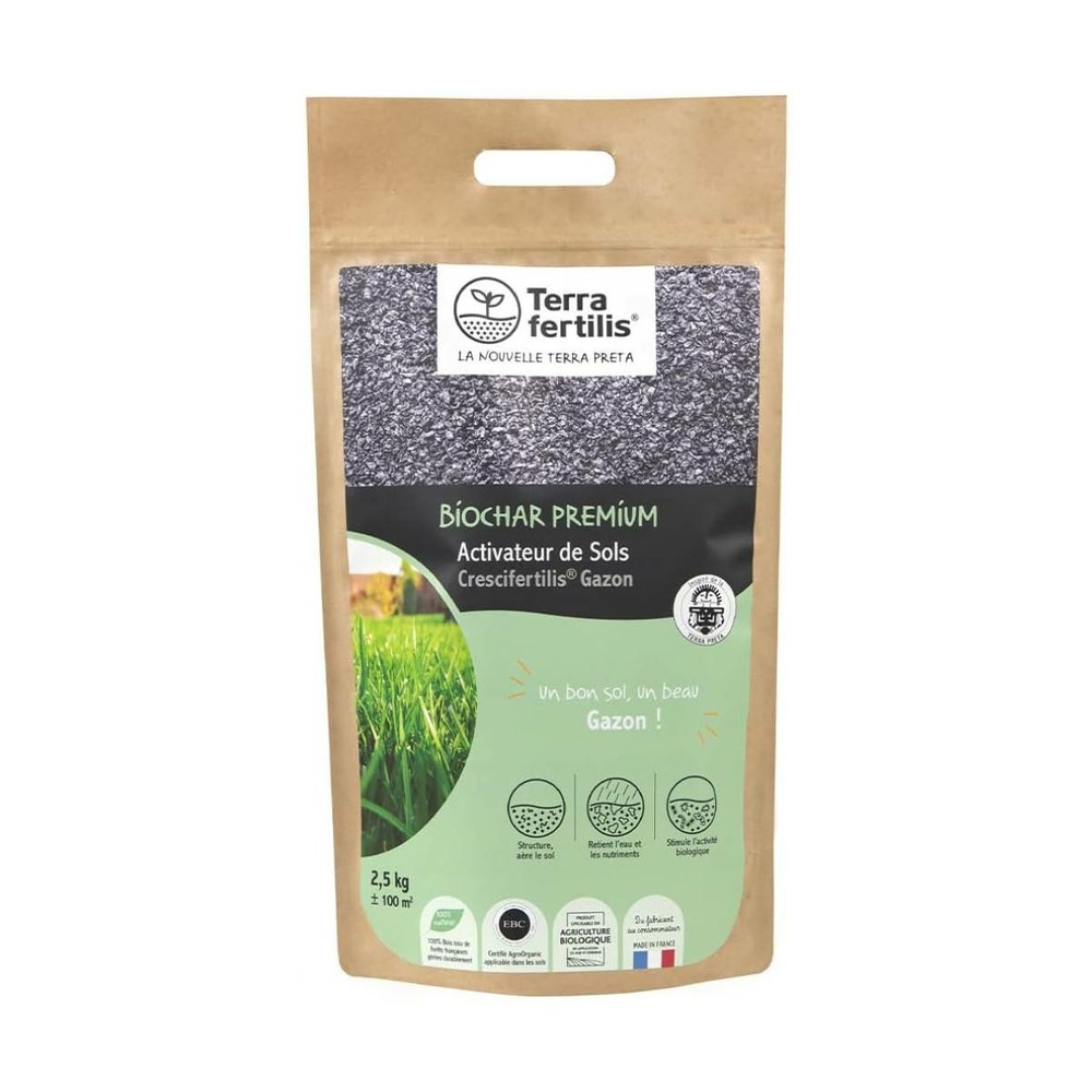 Fertilisant sols spécial gazon à base de biochar - sac de 1 kg ou de 2.5kgs - 2.