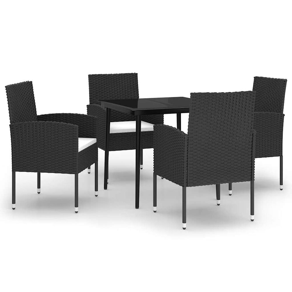 Ensemble à manger de jardin 5 pcs noir