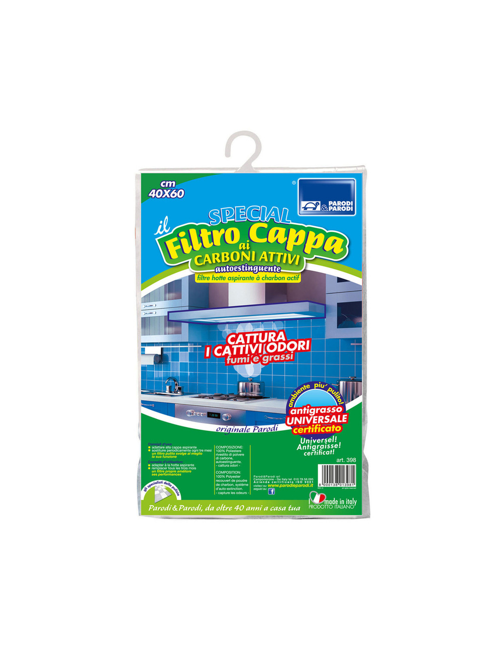 Filtre de hotte anti odeur 40x60cm