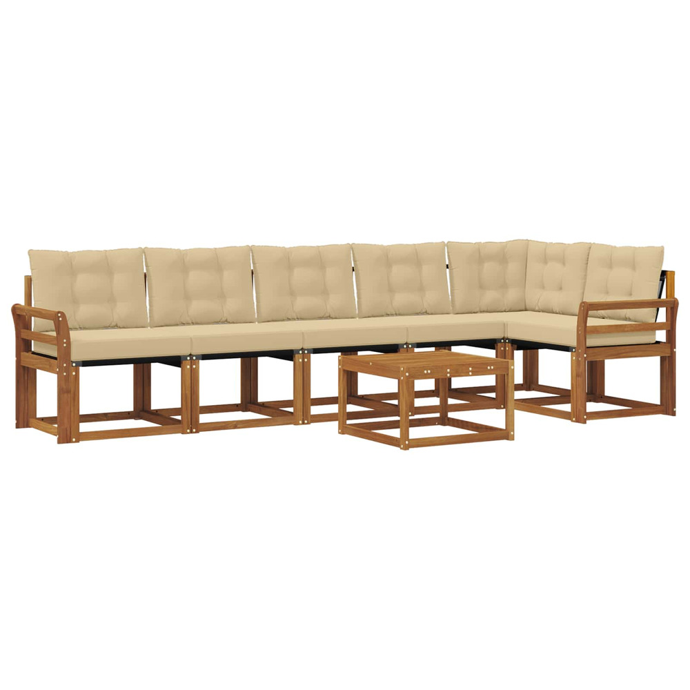 Ensemble de canapés d'extérieur 7 pcs naturel et beige