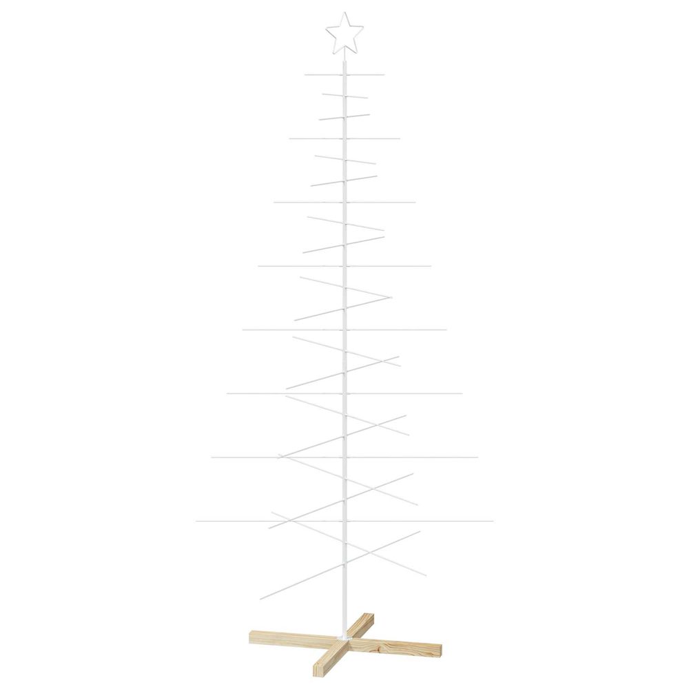 Sapin de noël en métal avec support kuopio 210 cm acier blanc