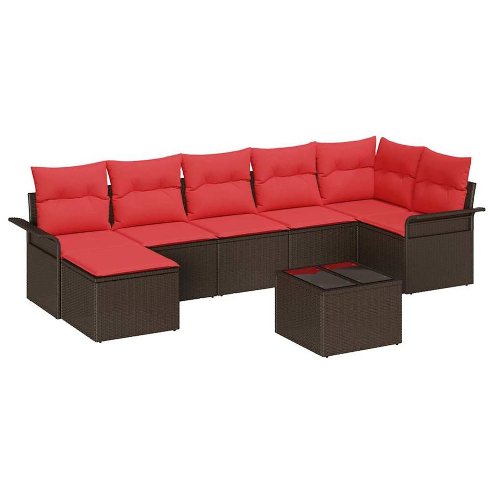 Ensemble de canapé de jardin 8 pc marron polyrotin