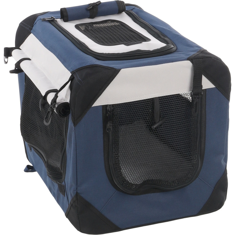 Cage de transport xs geronimo bleu 35 x 49.5 x h 35 cm pour chien max 7 kg