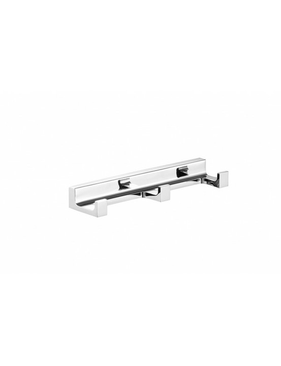 Patère triple nil en laiton chromé 16x4,2x2,1 cm