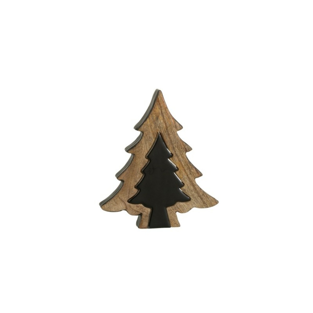 Sapin de noël puzzle en bois noir 20x2.5x23 cm
