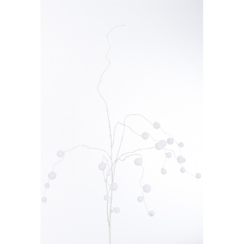 Branche pendante de pompons en plastique blanc 5x8x109 cm