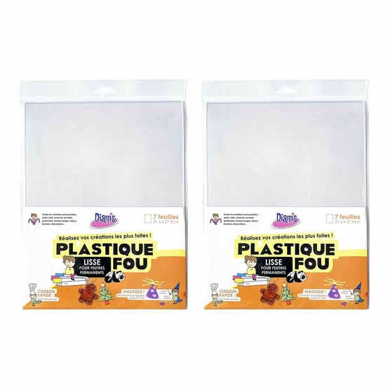14 feuilles de plastique fou - cristal