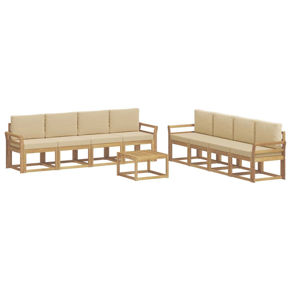 Ensemble de canapés d'extérieur 9 pc blanc et beige