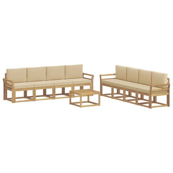 Ensemble de canapés d'extérieur 9 pc blanc et beige