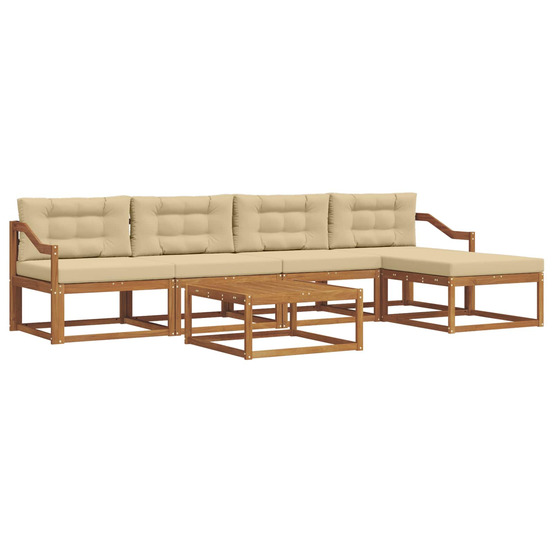 Ensemble de canapés d'extérieur 6 pcs naturel et beige