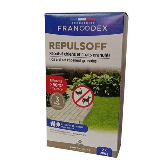 Répulsif extérieur granulés repulsoff 400g pour chiens et chats