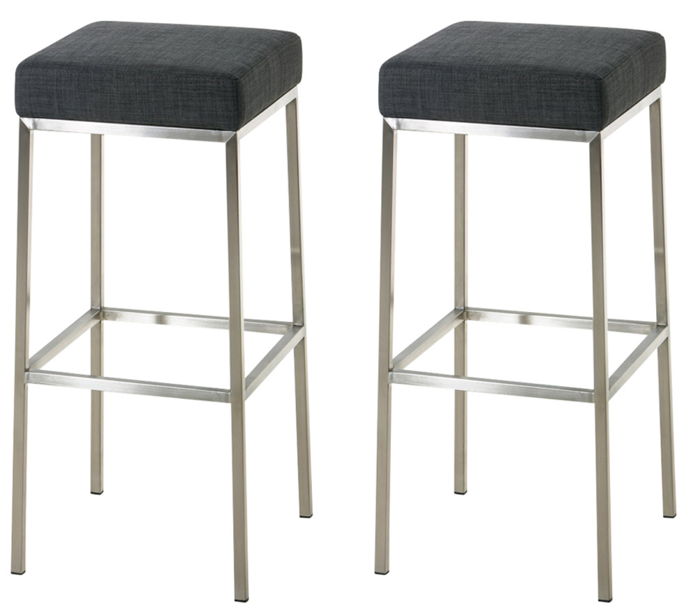 Lot de 2 tabourets de bar montreal 85 tissu inox