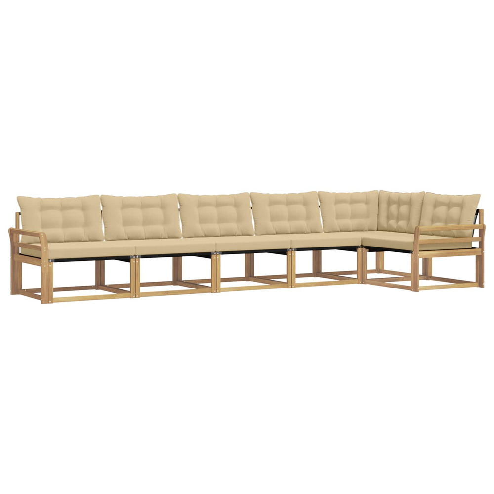 Ensemble de canapés d'extérieur 6 pcs blanc et beige