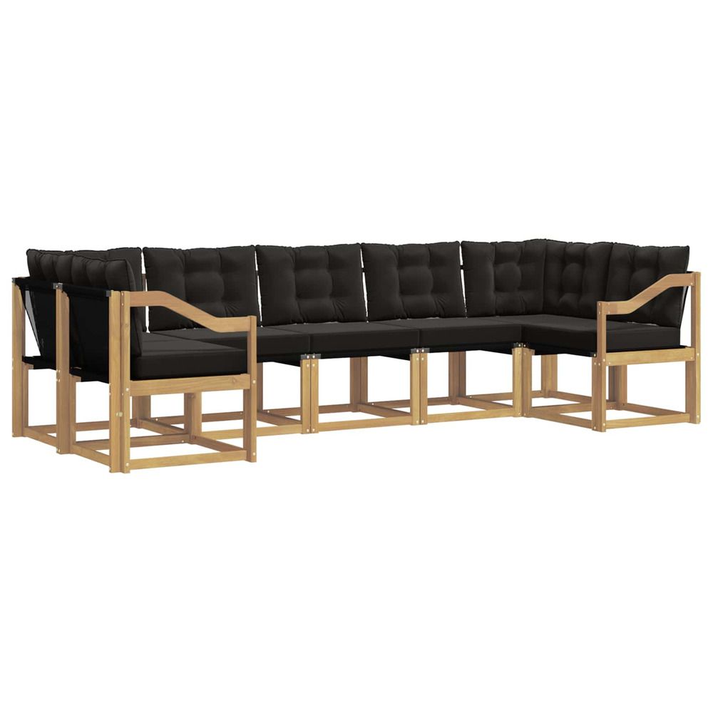 Ensemble de canapés d'extérieur 7 pc blanc et noir