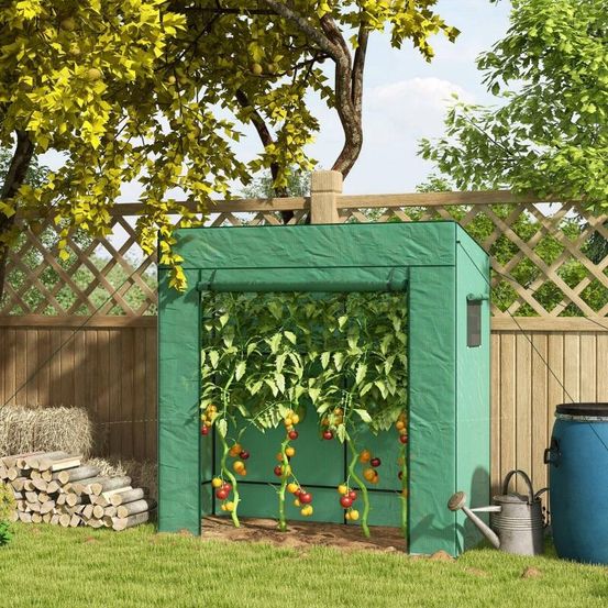 Serre tunnel de jardin pe verte 196 x 77 x 197 cm pour potager avec porte zippée - comfortxl outdoor living