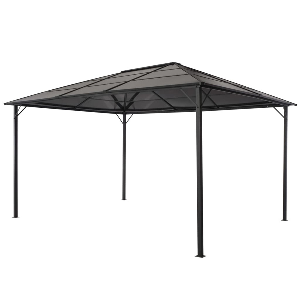 Tonnelle avec toit aluminium 4x3x2,6 m noir