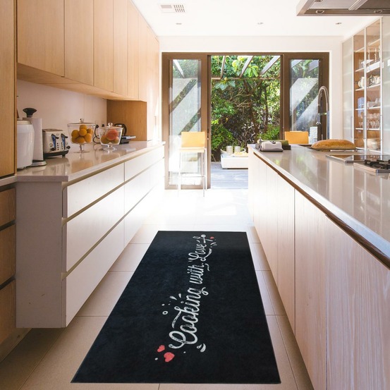 Tapis de cuisine 50x120 lyn11 kita blanc, facile d'entretien