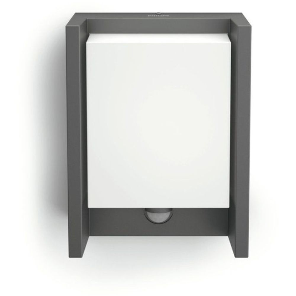 Applique murale - philips - arbour - lumiere blanche chaude - avec capteur - large - ip44