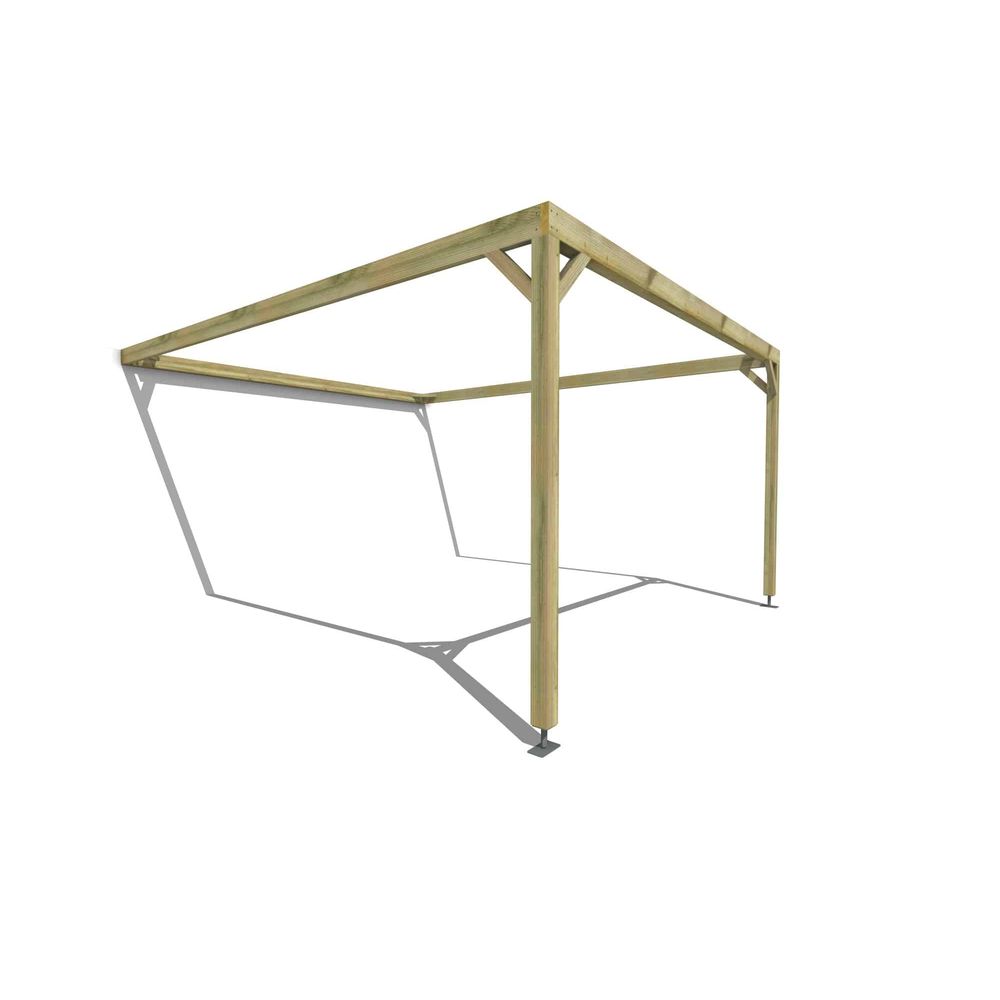 Pergola bois • 4m x 5m • adossée • cadre simple • livraison comprise