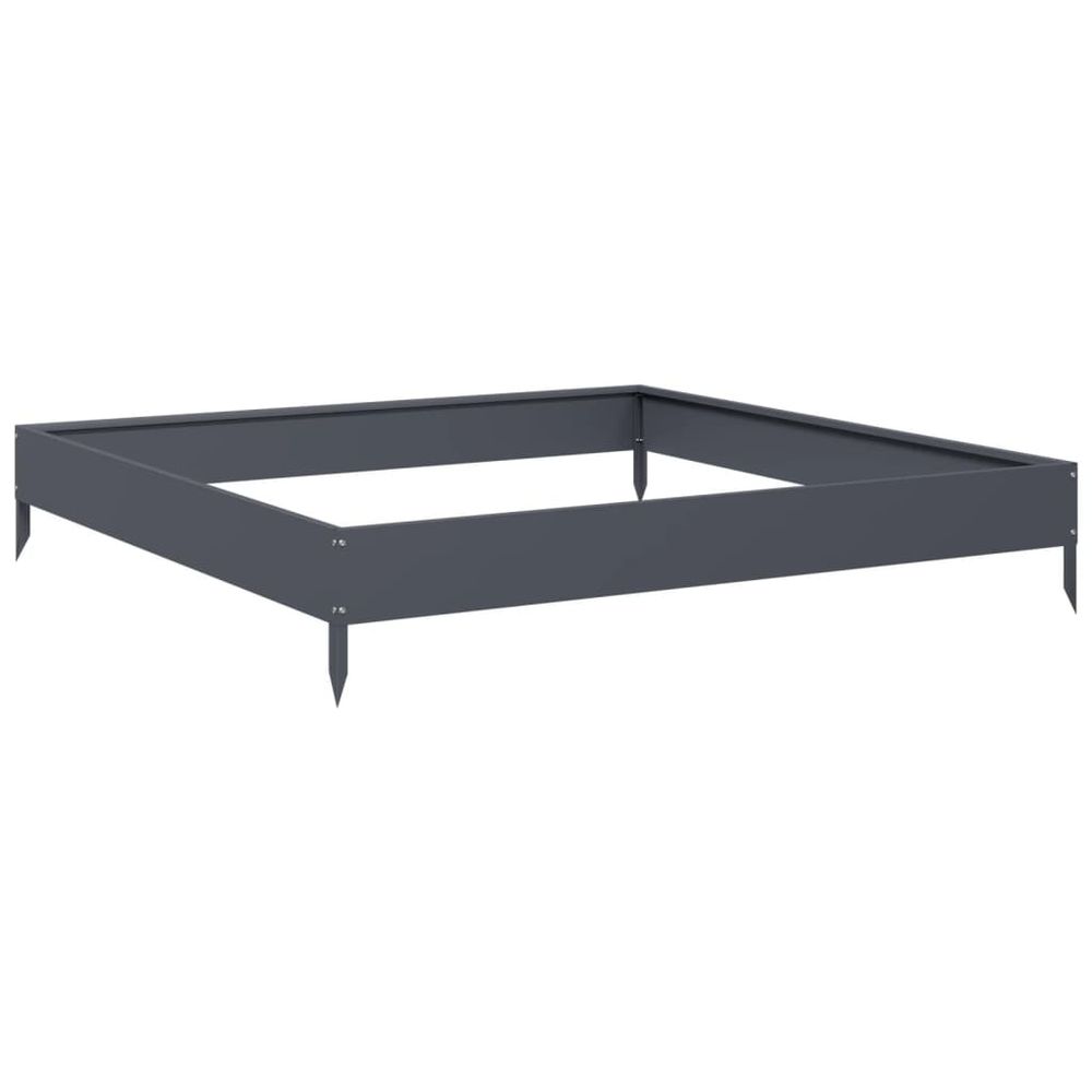 Lit surélevé de jardin anthracite 100x100x18,5 cm acier