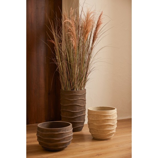Herbe de pampas 13 têtes en pot en plastique vert 80x60x180 cm